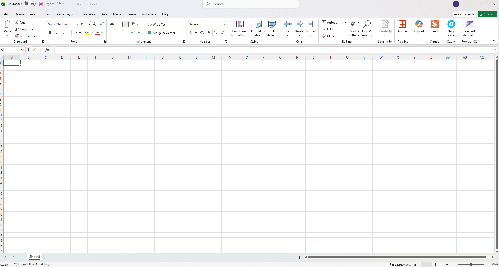 Forecast Assistant main interface inside Excel