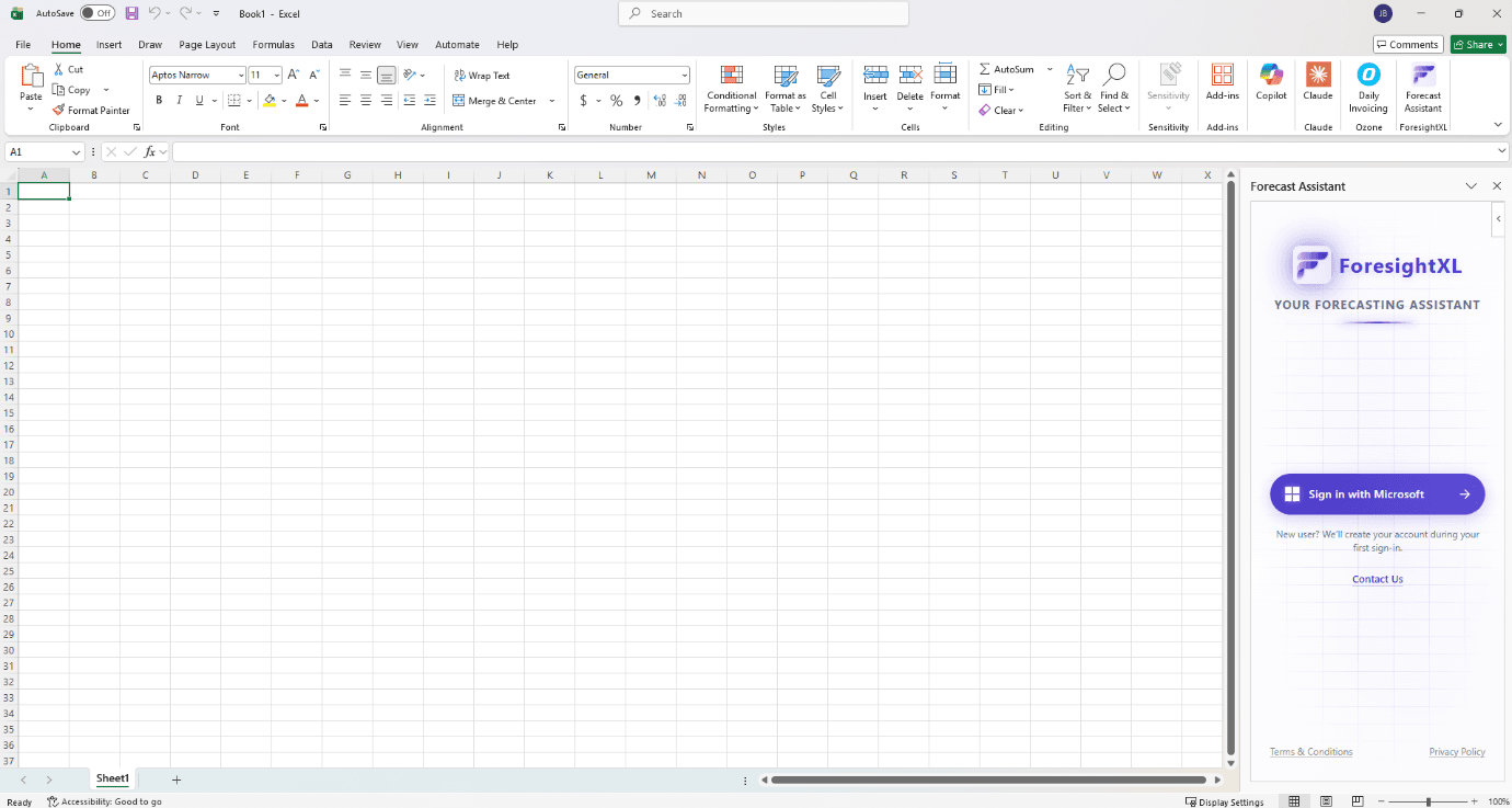 ForesightXL sign-in screen