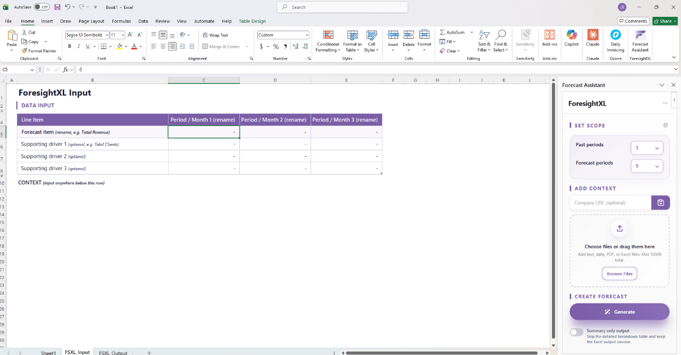 Upload supporting documents for context
