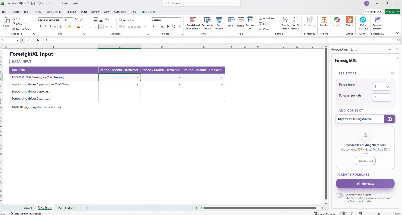 Company URL field in the Add context panel