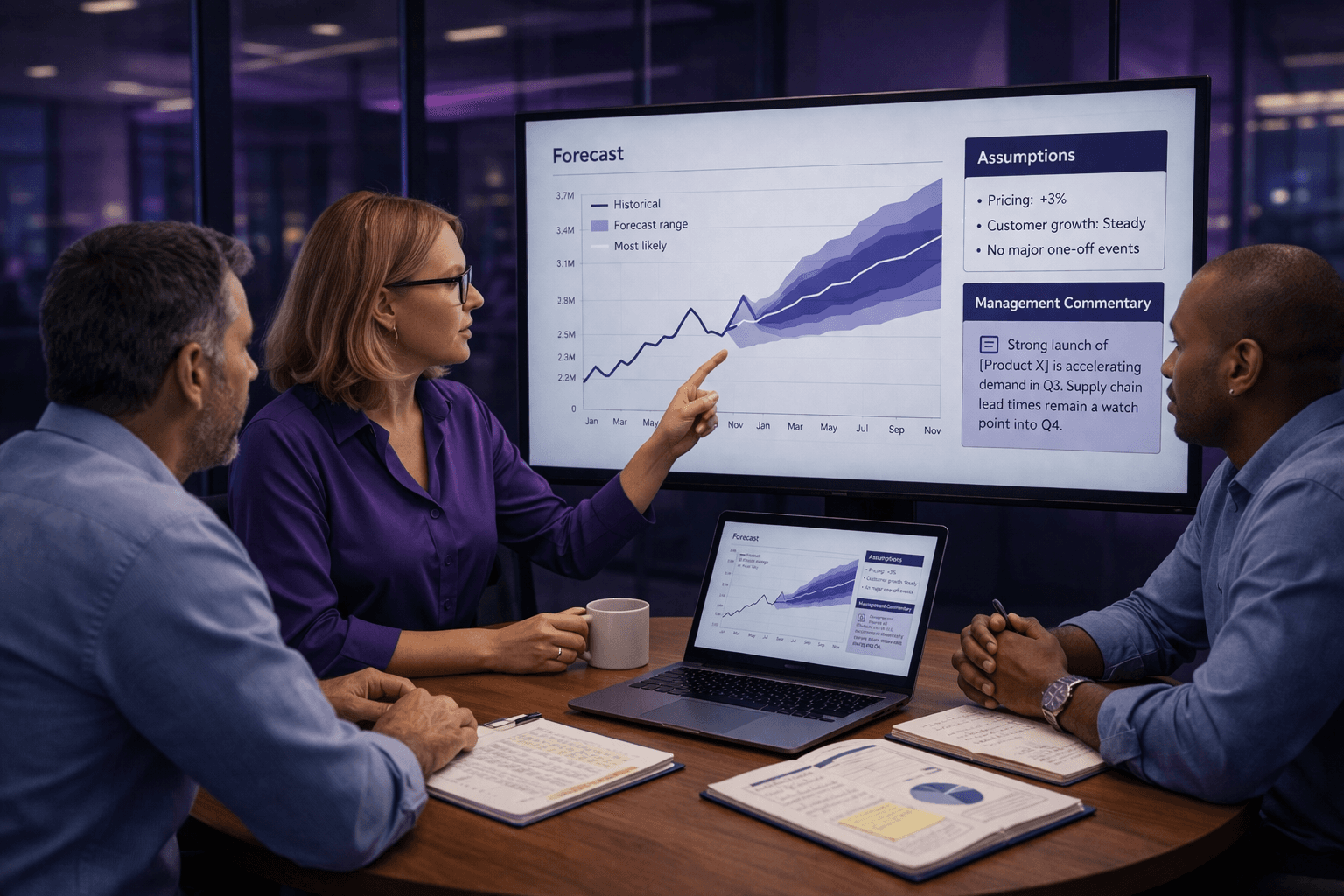 Context-driven forecasting in Excel combining historical data and business context into clear, explainable forecasts.