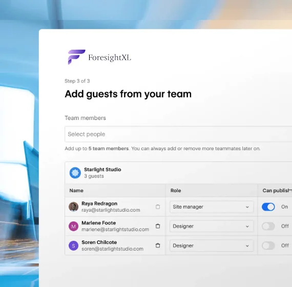 Team workflow interface screenshot